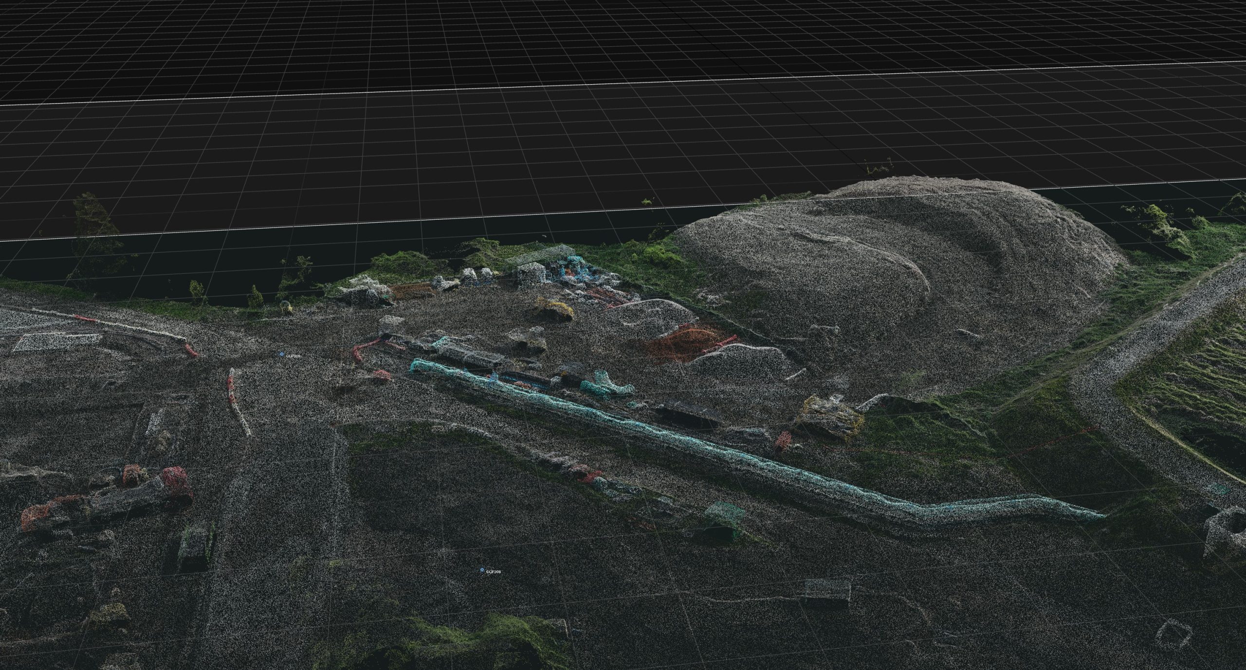 Example point cloud from drone survey data