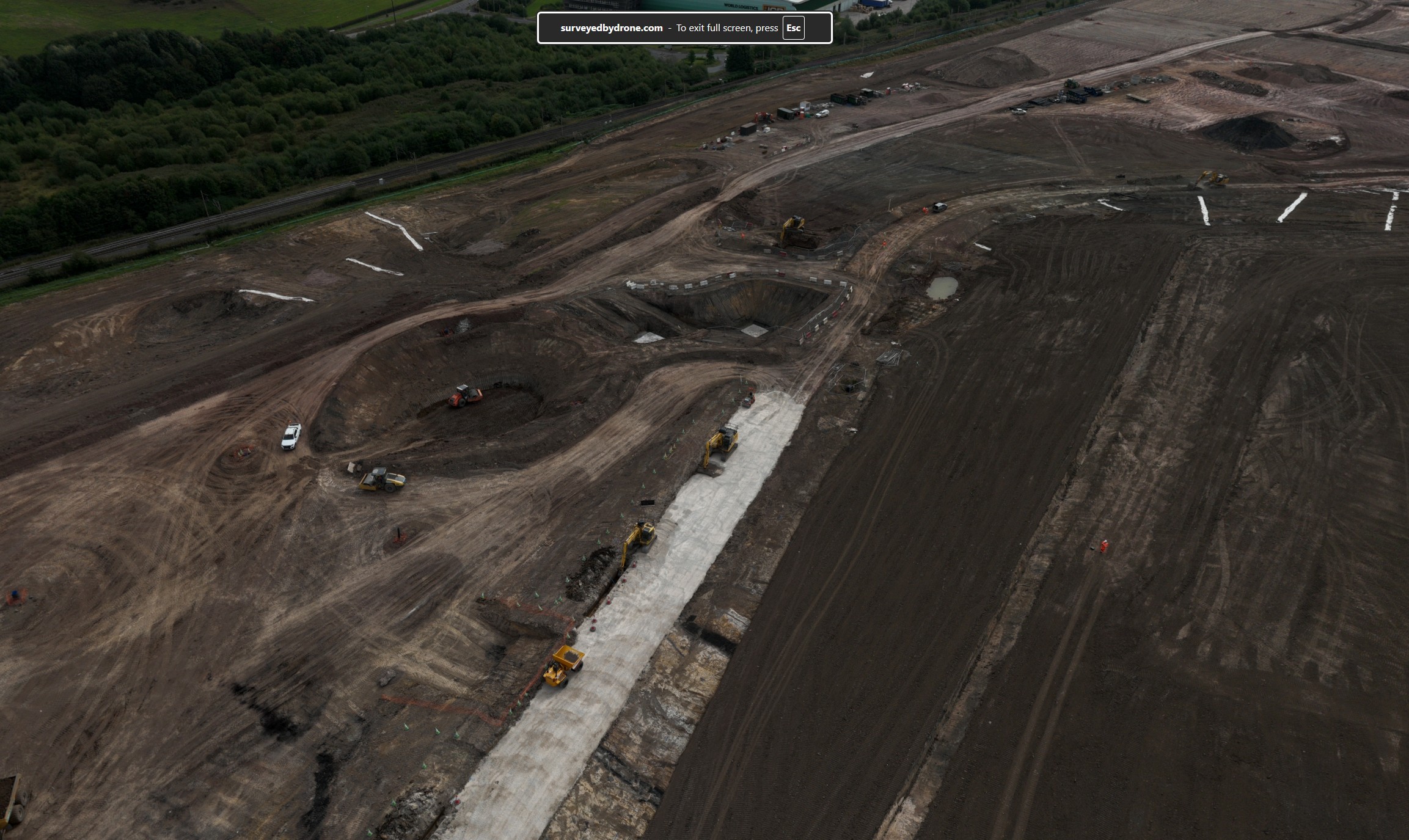 Drone panorama snapshot showing a wide site view