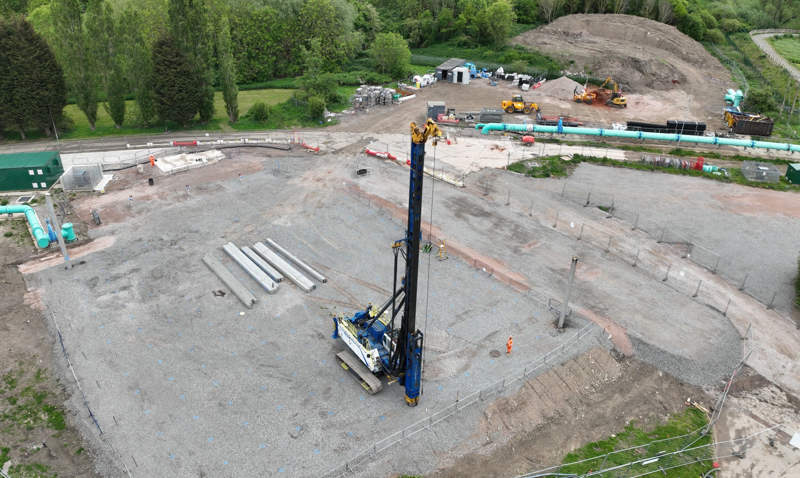 Drone view of a construction site used to understand the project from above