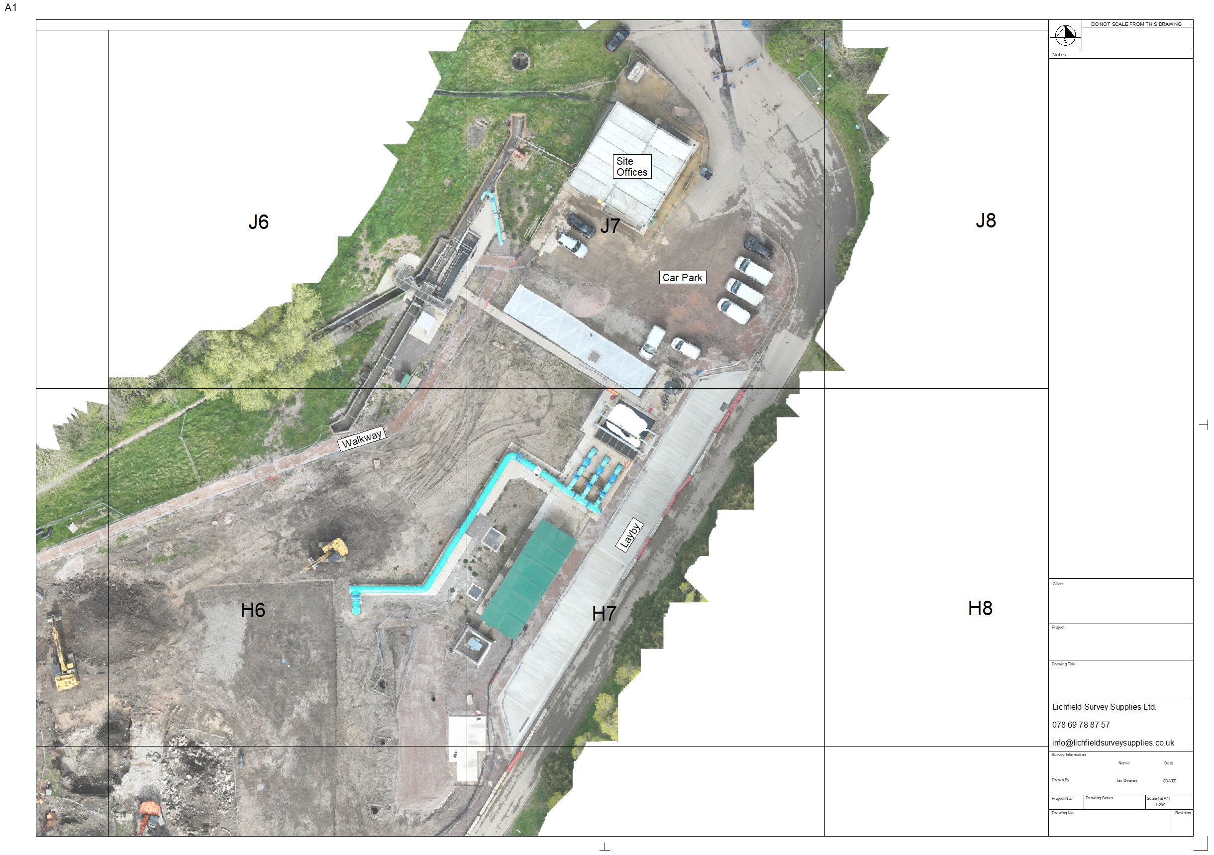 Aerial site progress comparison using drone survey data